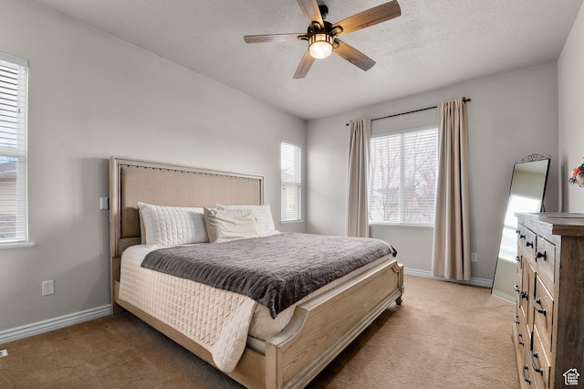 11709 S Grandville Ave, South Jordan, UT 84009 - bedroom featuring light colored carpet, a ceiling fan, and a textured ceiling