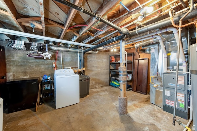 2348 Iowa Ave, Ogden, UT 84401 - unfinished below grade area with heating unit and separate washer and dryer