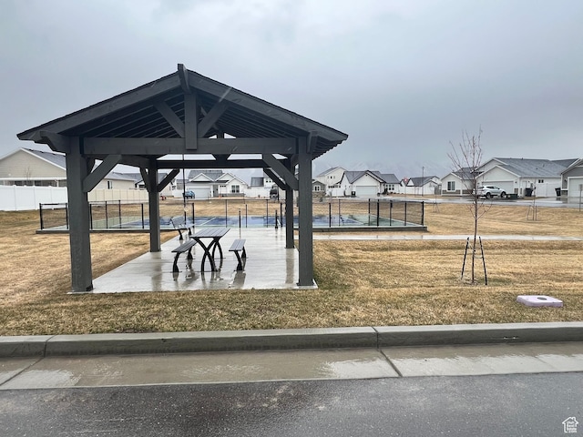 933 N 960 W Street W W 4, Tremonton, UT 84337 - view of home's community featuring fence, a swimming pool, a gazebo, a residential view, and a patio area