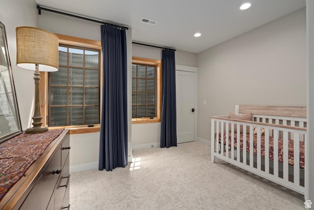 915 Farrell Farm Cir, Midway, UT 84049 - bedroom featuring recessed lighting, visible vents, baseboards, and light carpet