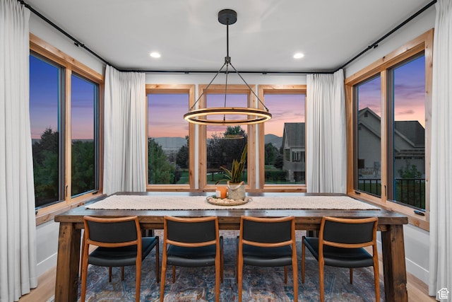 915 Farrell Farm Cir, Midway, UT 84049 - dining space featuring recessed lighting, a healthy amount of sunlight, and wood finished floors