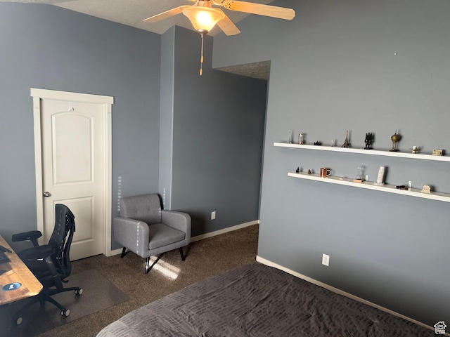 223 E Jordan Ridge Blvd Unit 110, Saratoga Springs, UT 84045 - bedroom featuring baseboards, carpet, and a ceiling fan