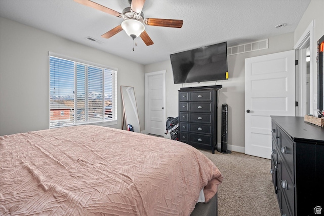 1490 N 4925 W, Plain City, UT 84404 - bedroom with light carpet, visible vents, a textured ceiling, and baseboards