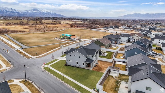 1843 E 970 N, Spanish Fork, UT 84660 - drone / aerial view with a residential view and a mountain view