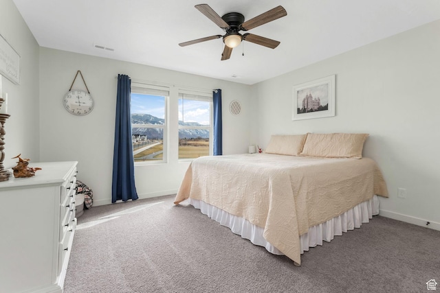 1843 E 970 N, Spanish Fork, UT 84660 - bedroom with light colored carpet, baseboards, a ceiling fan, and visible vents