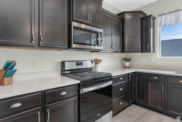 1843 E 970 N, Spanish Fork, UT 84660 - kitchen with light countertops, light wood-style floors, and stainless steel appliances