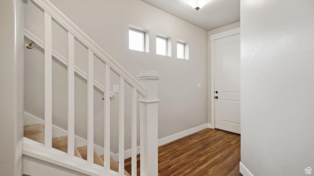 1606 N 4230 W, Lehi, UT 84043 - entryway featuring stairway, dark wood-type flooring, and baseboards
