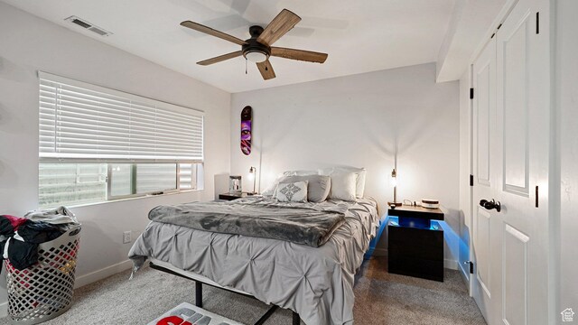 1606 N 4230 W, Lehi, UT 84043 - bedroom featuring carpet, baseboards, visible vents, and ceiling fan