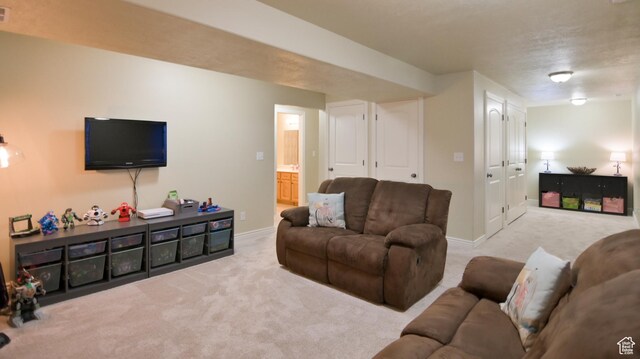 3131 E River Bottoms Rd S, Spanish Fork, UT 84660 - carpeted living area featuring baseboards and visible vents