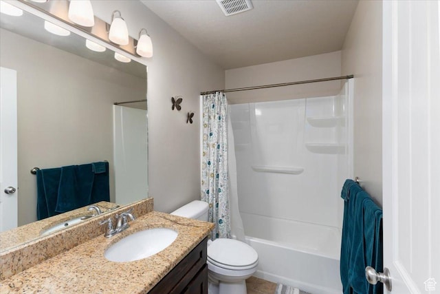 7114 N 2275 W, Honeyville, UT 84314 - full bathroom featuring shower / bath combo, toilet, vanity, and visible vents