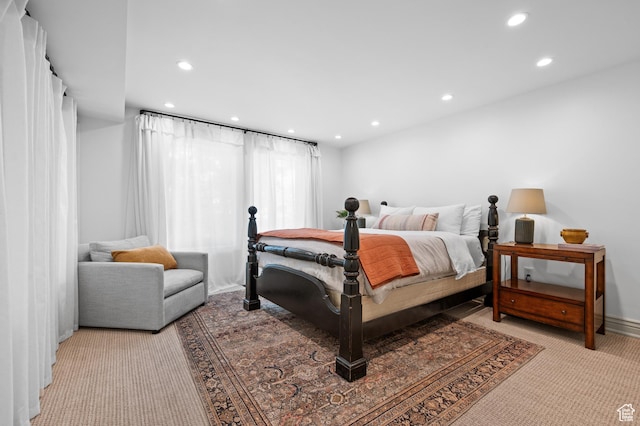 2651 E Hiawatha Cir, Salt Lake City, UT 84108 - bedroom with recessed lighting, light colored carpet, and baseboards