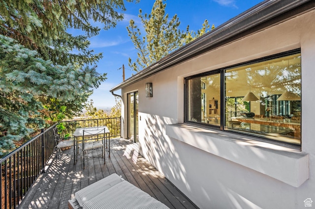 2651 E Hiawatha Cir, Salt Lake City, UT 84108 - wooden terrace featuring outdoor dining area