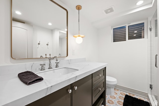 2651 E Hiawatha Cir, Salt Lake City, UT 84108 - full bath featuring visible vents, recessed lighting, toilet, and vanity