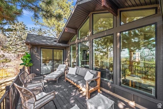 2651 E Hiawatha Cir, Salt Lake City, UT 84108 - wooden deck featuring an outdoor hangout area