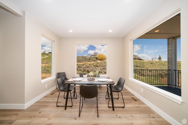 2678 S Eagle Dr Unit 12, Garden City, UT 84028 - dining area featuring recessed lighting, baseboards, and light wood-style floors