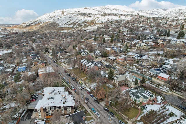 71 W Apricot Ave, Salt Lake City, UT 84103 - snowy aerial view featuring a mountain view and a residential view