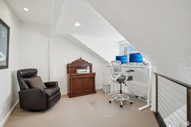 71 W Apricot Ave, Salt Lake City, UT 84103 - office space with recessed lighting, baseboards, carpet floors, and a textured ceiling