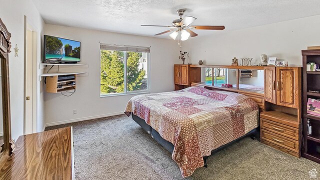 135 E 1200 N, Mapleton, UT 84664 - carpeted bedroom with a ceiling fan, baseboards, and a textured ceiling