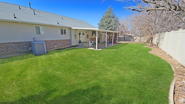 135 E 1200 N, Mapleton, UT 84664 - view of yard featuring a fenced backyard, cooling unit, entry steps, and a patio