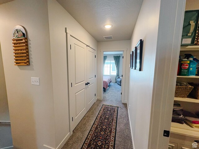 1788 N 1280 E, Payson, UT 84651 - hall featuring visible vents, light carpet, a textured ceiling, and baseboards