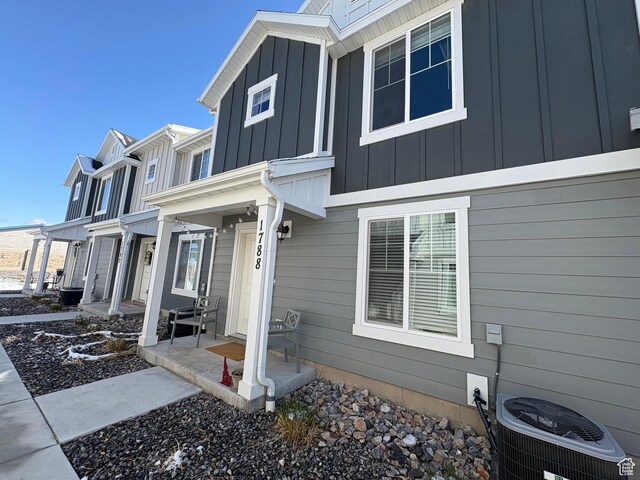 1788 N 1280 E, Payson, UT 84651 - view of side of property with cooling unit and board and batten siding