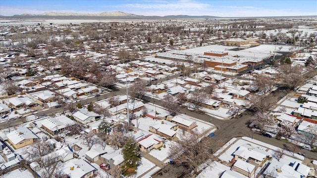 bird's eye view with a residential view and a mountain view
