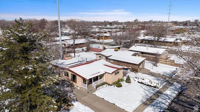 view of snowy aerial view
