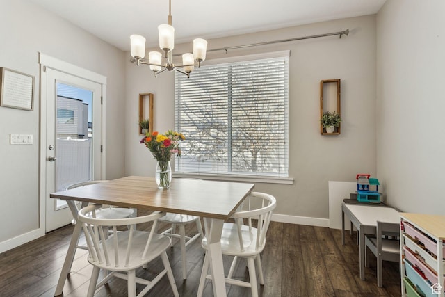 280 S 675 W, Centerville, UT 84014 - dining room featuring plenty of natural light, a chandelier, and dark wood-type flooring