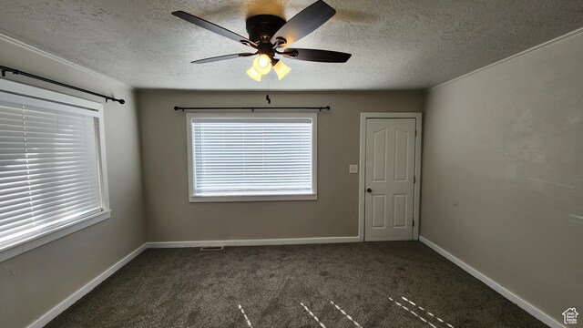 1330 N 800 W, Provo, UT 84604 - unfurnished room featuring baseboards, carpet, ceiling fan, and a textured ceiling