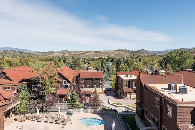 aerial view featuring a mountain view