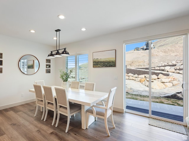 14653 S Annika Run Dr Unit 17, Herriman, UT 84096 - dining room featuring recessed lighting, baseboards, and wood finished floors