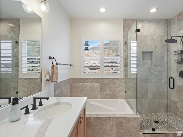 14653 S Annika Run Dr Unit 17, Herriman, UT 84096 - full bath with recessed lighting, a garden tub, a stall shower, and vanity