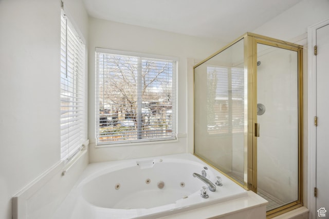 696 W 1275 N, Farmington, UT 84025 - bathroom featuring a shower stall and a tub with jets
