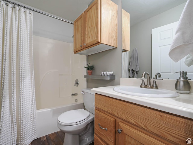 1230 E Privet Dr Unit 214, Salt Lake City, UT 84121 - full bathroom with toilet, vanity, wood finished floors, and shower / tub combo