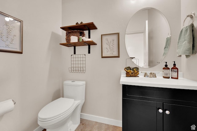 8813 S Bornite Rd, West Jordan, UT 84081 - half bath featuring baseboards, toilet, vanity, and wood finished floors