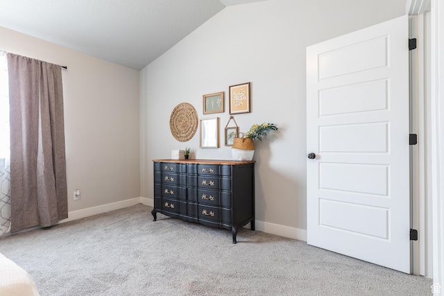973 N Ledger Dr, Saratoga Springs, UT 84045 - bedroom featuring baseboards, lofted ceiling, and carpet floors
