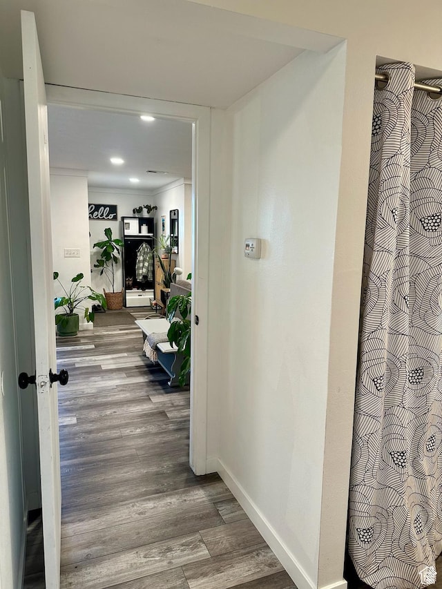 681 E Vine St S, Murray, UT 84107 - corridor with crown molding, wood finished floors, and baseboards