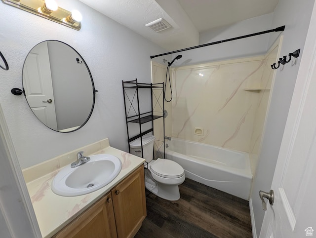 577 N 100 W Unit 102, Provo, UT 84601 - full bath featuring visible vents, bathtub / shower combination, wood finished floors, toilet, and vanity