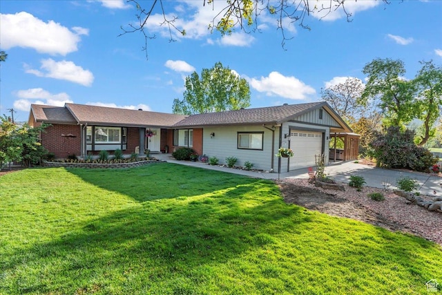 1411 E Elm Leaf Cv, Salt Lake City, UT 84117 - single story home with a front yard, an attached garage, and driveway