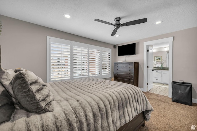 1411 E Elm Leaf Cv, Salt Lake City, UT 84117 - bedroom with recessed lighting, a textured ceiling, and ceiling fan