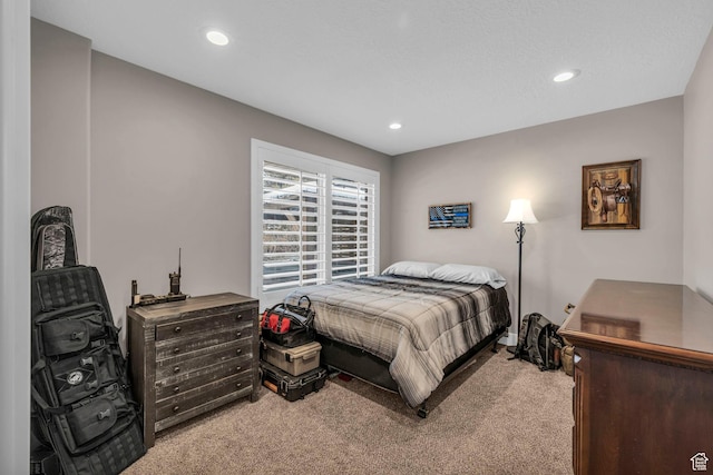1411 E Elm Leaf Cv, Salt Lake City, UT 84117 - bedroom featuring light carpet and recessed lighting