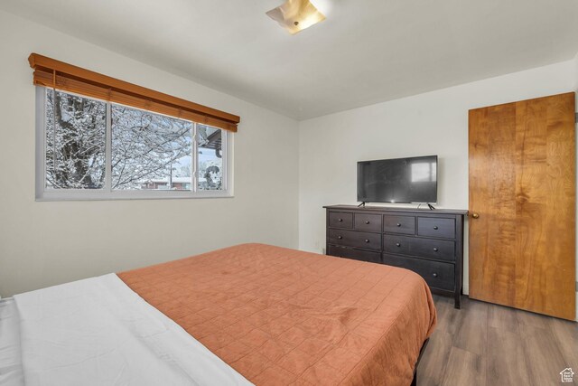 bedroom with wood finished floors