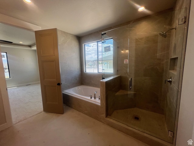 1185 N 2650 W, Lehi, UT 84043 - bathroom with a bath, a stall shower, and recessed lighting
