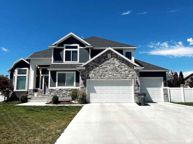 11702 S Water Brook Ct, South Jordan, UT 84095 - craftsman inspired home with stone siding, an attached garage, and concrete driveway