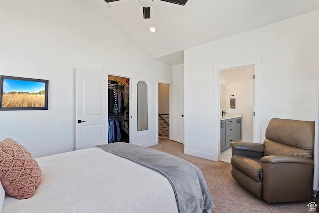 51 E Vantage Dr, North Salt Lake, UT 84054 - bedroom with light colored carpet, a spacious closet, ensuite bathroom, a closet, and baseboards