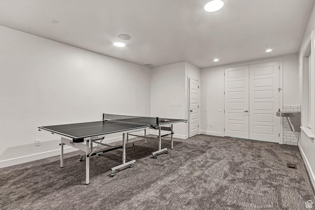 3857 S Windlass Rd W, Saratoga Springs, UT 84045 - game room featuring carpet floors, recessed lighting, and baseboards