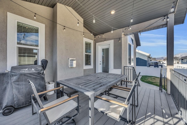 571 S 3350 W, Syracuse, UT 84075 - deck with outdoor dining space, fence, and grilling area