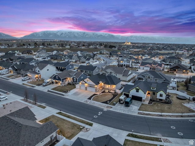 571 S 3350 W, Syracuse, UT 84075 - aerial view at dusk featuring a residential view and a mountain view