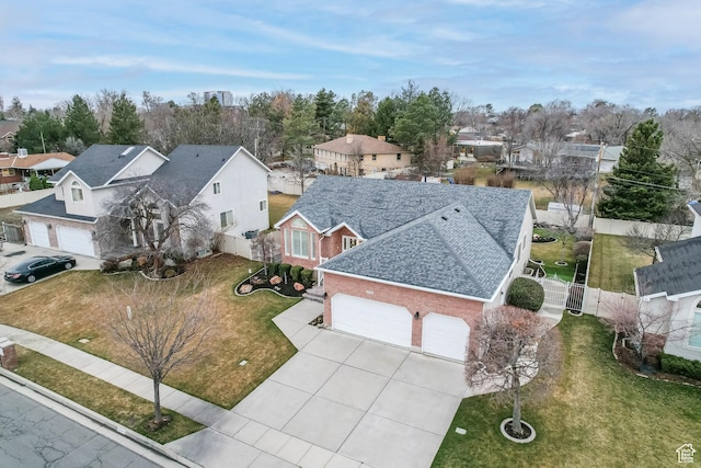aerial view featuring a residential view