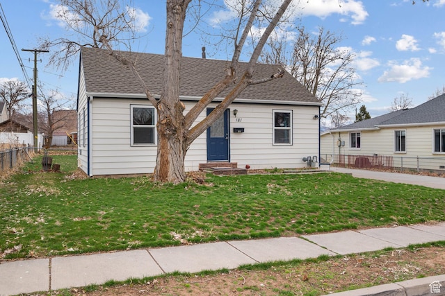181 S 450 E, Clearfield, UT 84015 - bungalow-style home featuring a shingled roof, a front yard, and fence